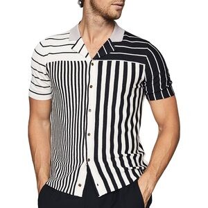 Reiss Orso Stripped Cuban Collar Shirt